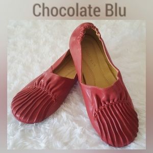 Chocolate Blu Shoes "Cam2" Flat Leather Red 7.5